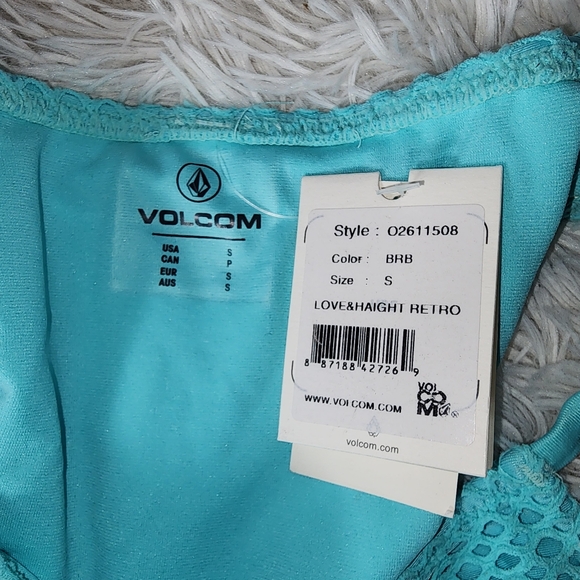 Small Aqua Volcom Love & Haight Mesh Bikini Bottoms - Picture 8 of 8